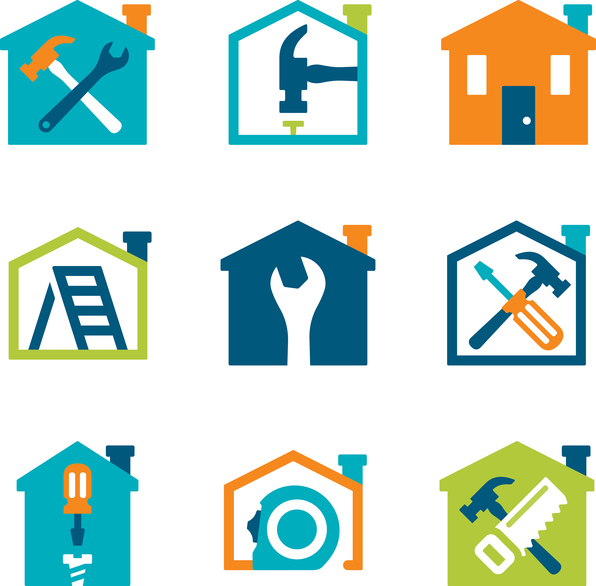 Home remodeling and repair symbols.